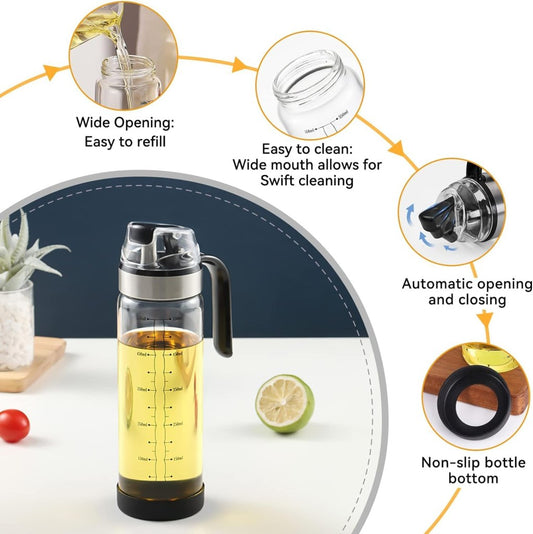 500ml Glass Oil Bottle With Ergonomic Non Slip Handle Kitchenware