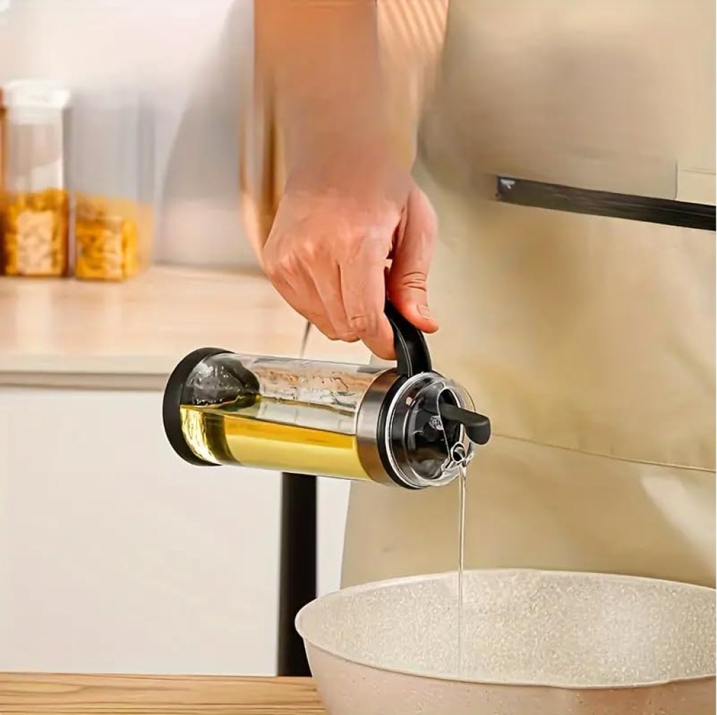 500ml Glass Oil Bottle With Ergonomic Non Slip Handle Kitchenware
