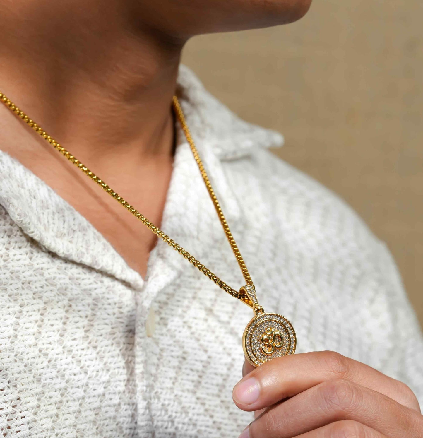 Om Symbol Pendant With Chain