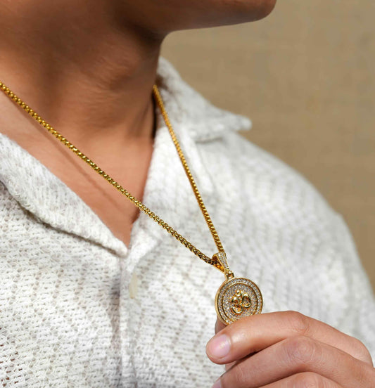 Om Symbol Pendant With Chain