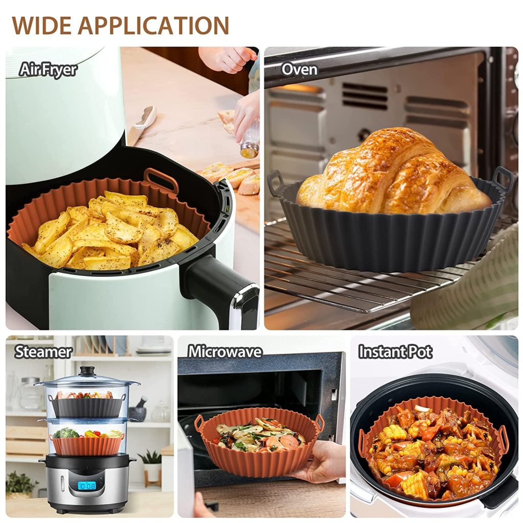 Air Fryer Silicone Pot – 1pcs Heatproof Basket Insert