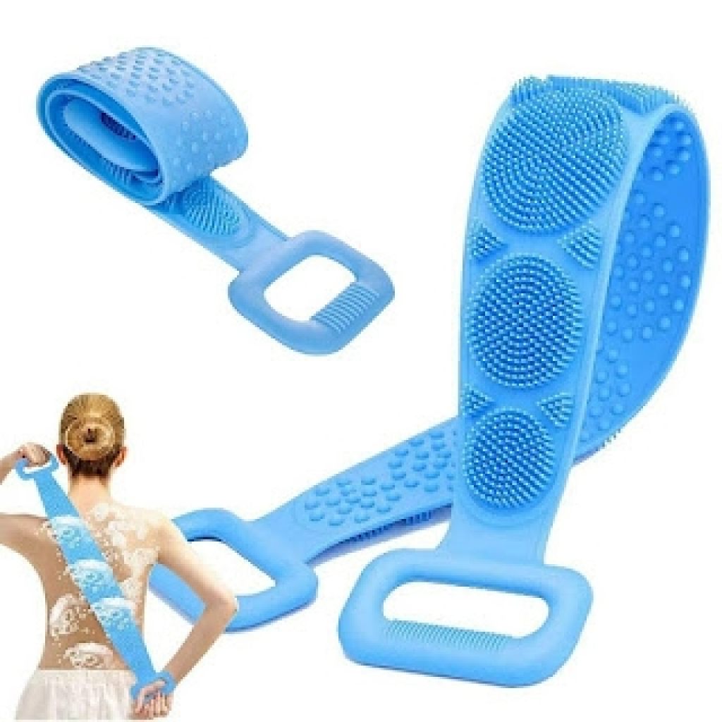 ilicone Body Scrubber Belt – Double-Sided Exfoliating Bath Belt | Back & Body Cleaning Accessory