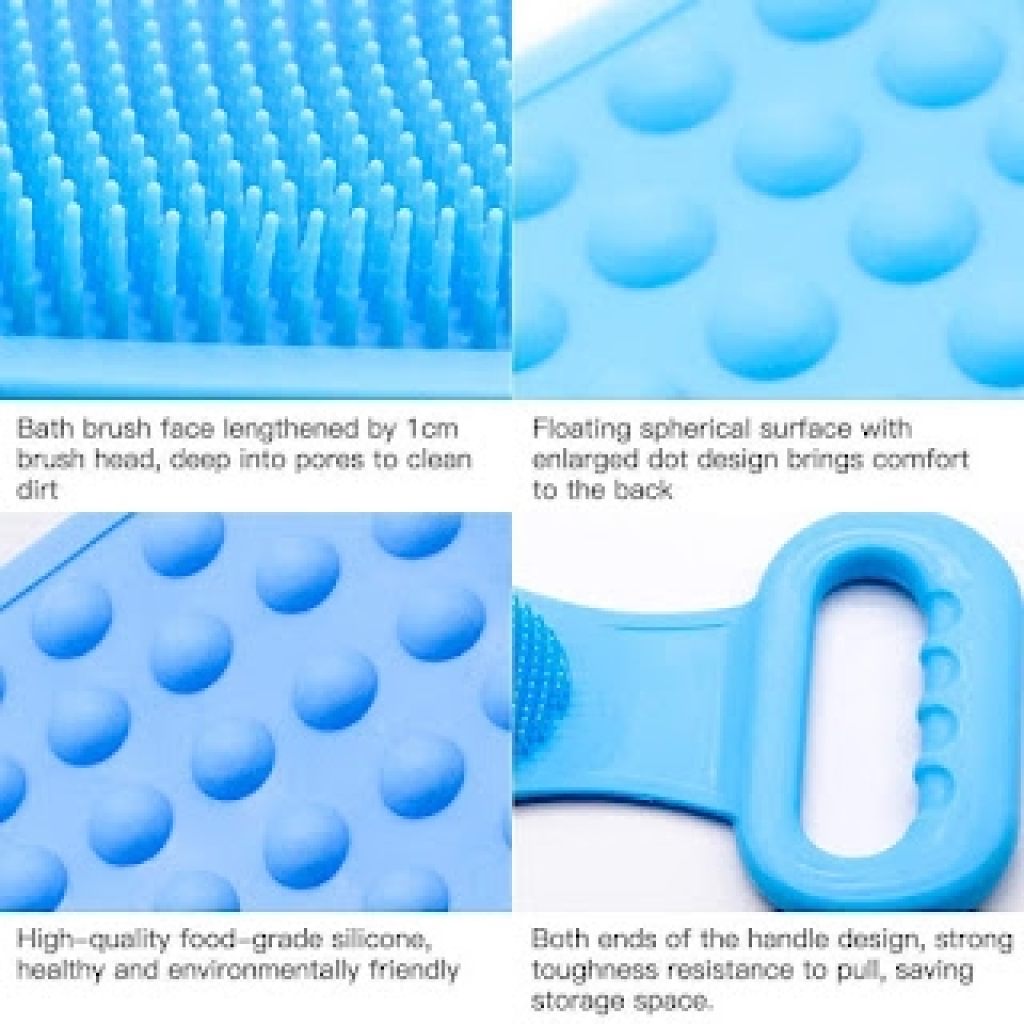 ilicone Body Scrubber Belt – Double-Sided Exfoliating Bath Belt | Back & Body Cleaning Accessory