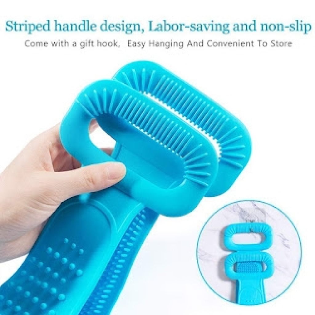 ilicone Body Scrubber Belt – Double-Sided Exfoliating Bath Belt | Back & Body Cleaning Accessory