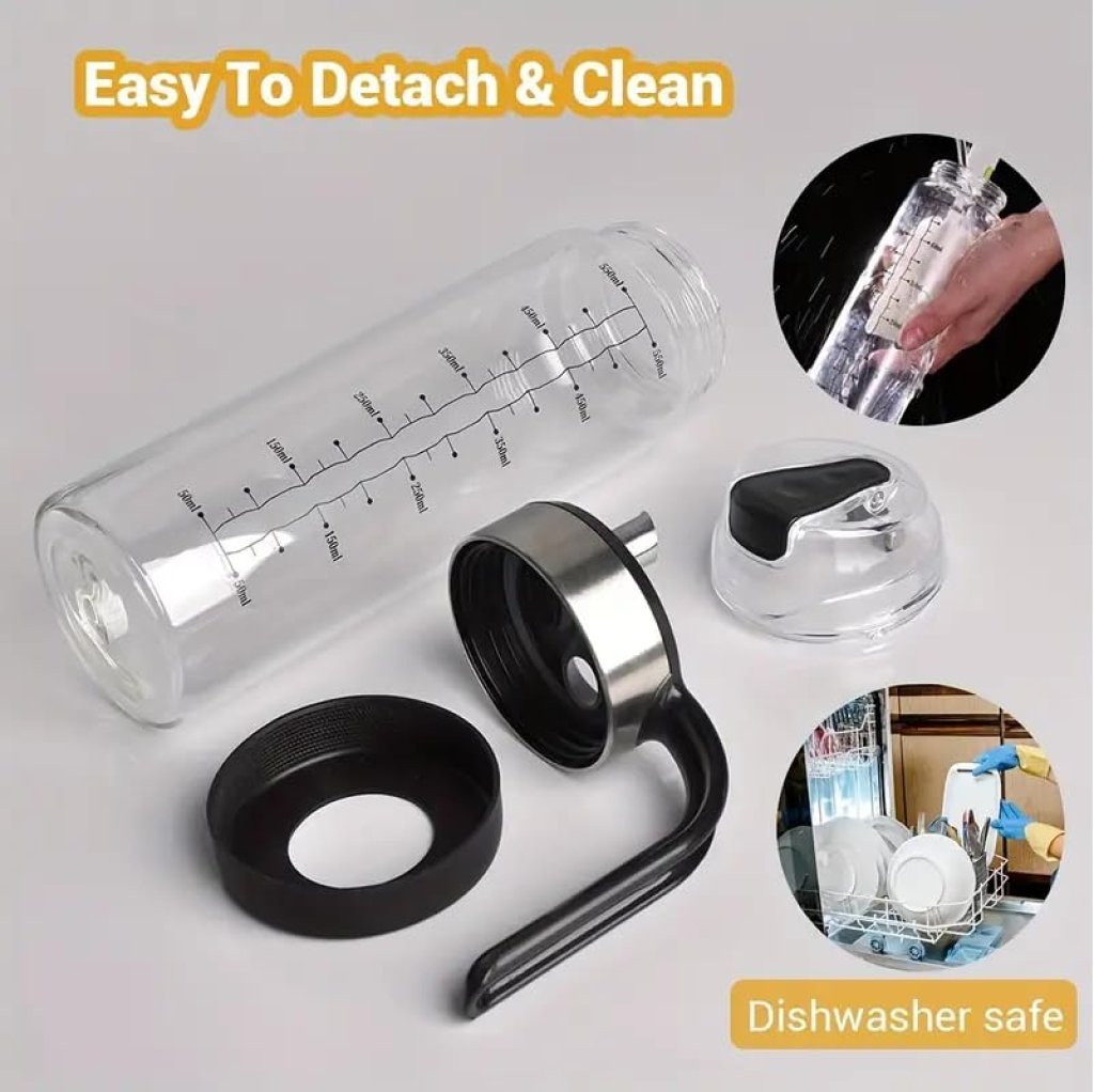500ml Glass Oil Bottle With Ergonomic Non Slip Handle Kitchenware