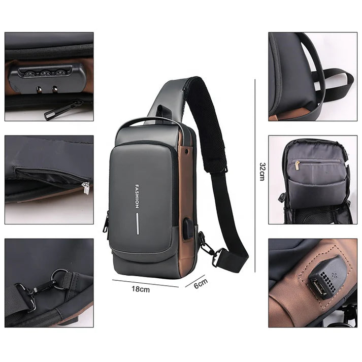 Waterproof USB Sling Backpack – Anti-Theft Design