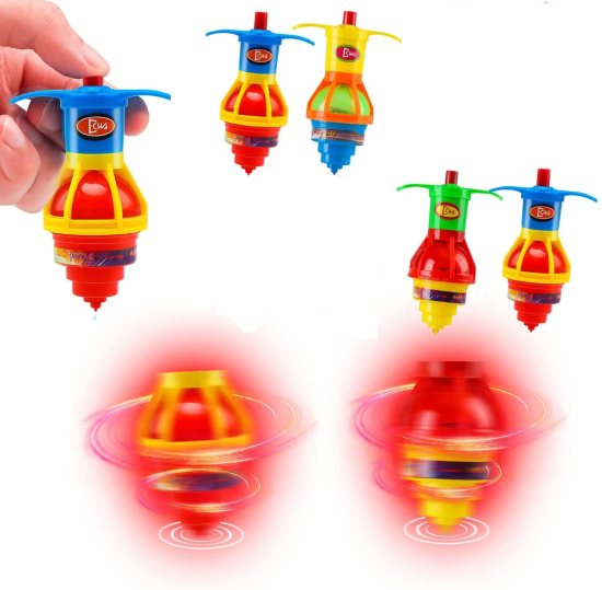 Spinning Tops Toy with LED Lights & Launcher