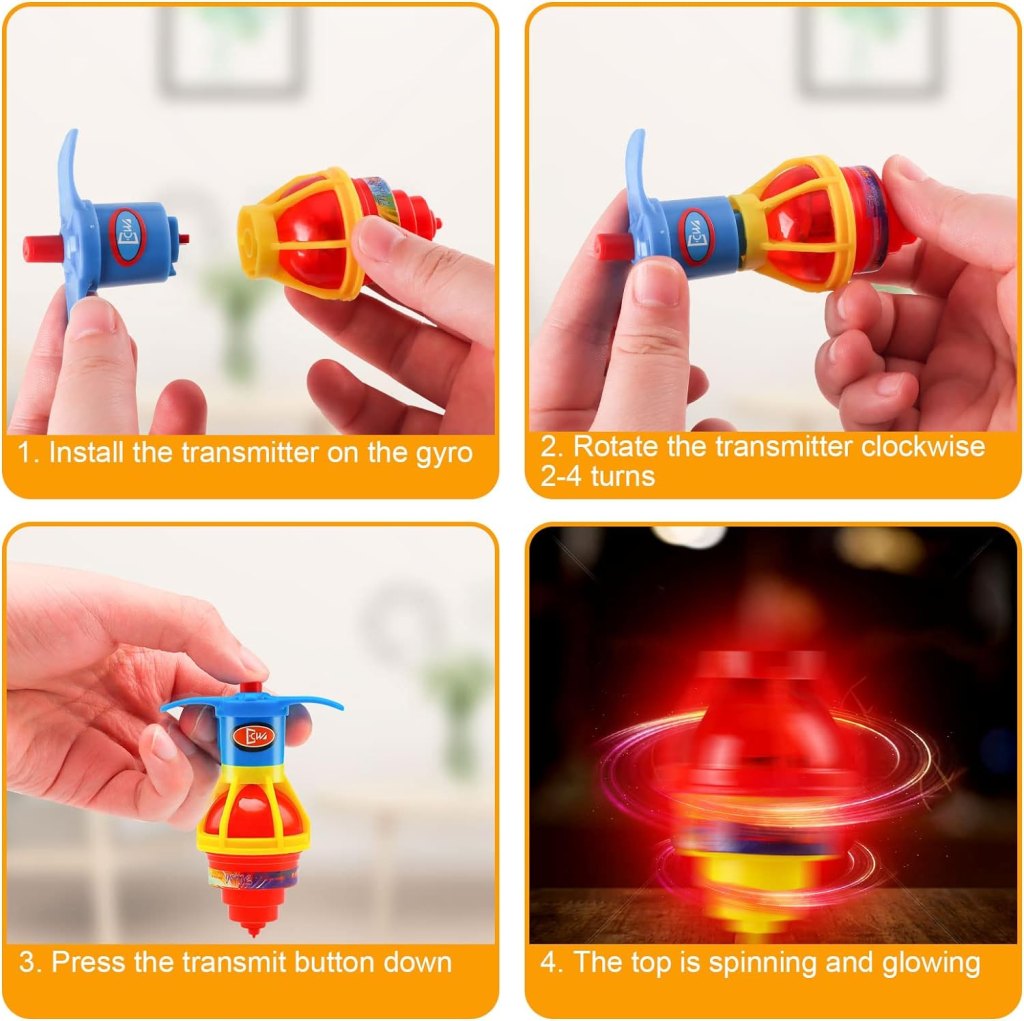 Spinning Tops Toy with LED Lights & Launcher