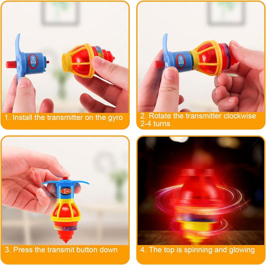Spinning Tops Toy with LED Lights & Launcher